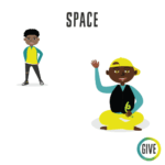 two people spaced far apart